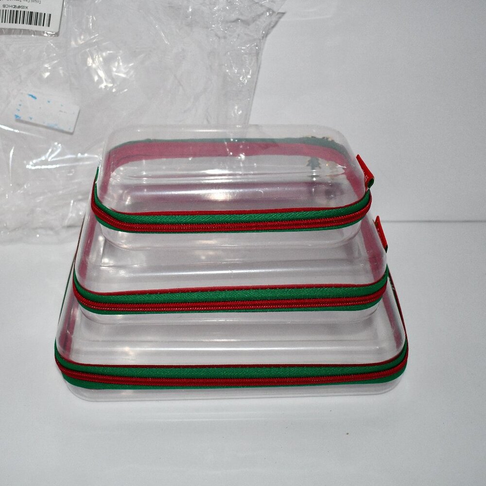 CoiiJoii 3PCS Clear Hard PVC Zipper Pouches – NWT